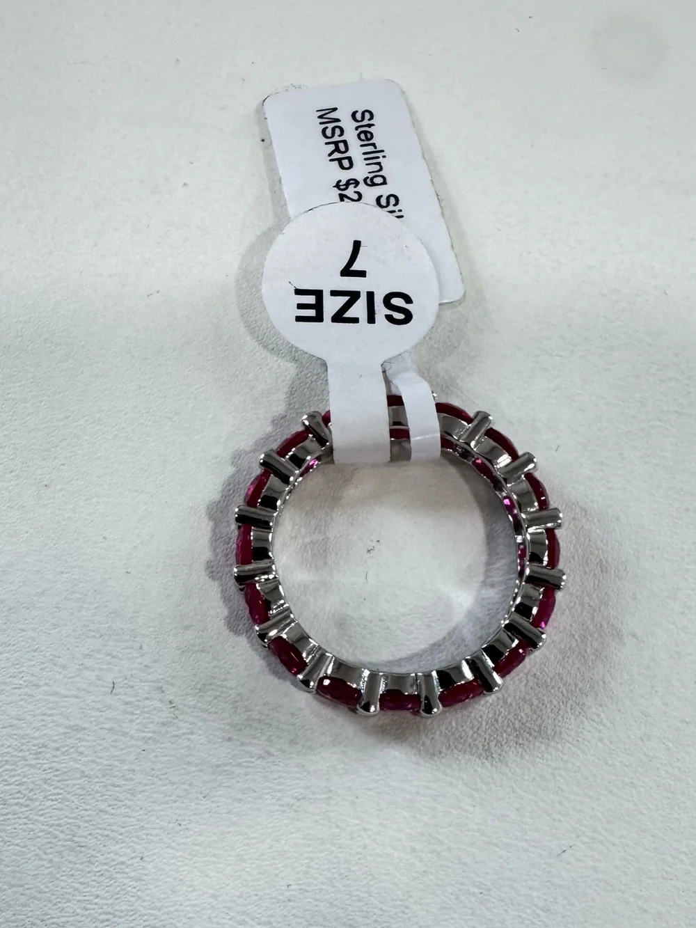 925 Pink Sapphire Eternity Band